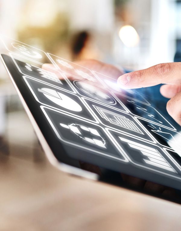 Tablet con un software de gestión.